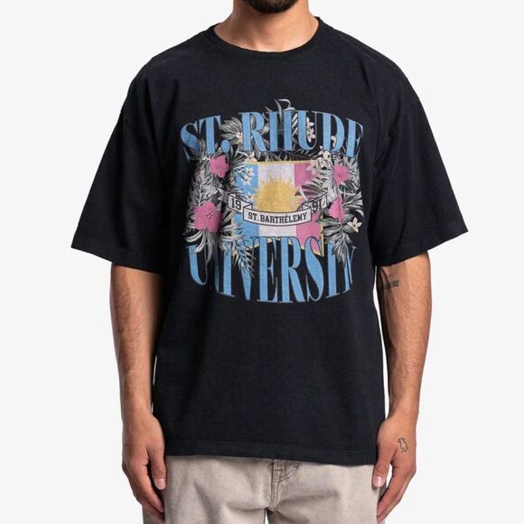 👕 St. Rhude University Men’s T-Shirt - Vintage Black, Size Large 👕 - Picture 1 of 4